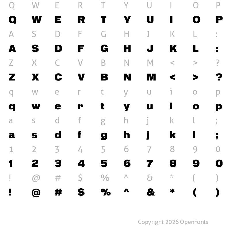 Character Map of Pennypacker Black