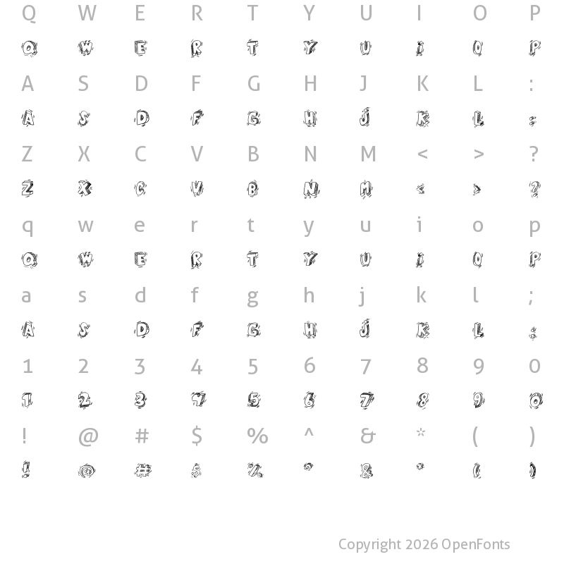 Character Map of PEOPLE BOOK Regular