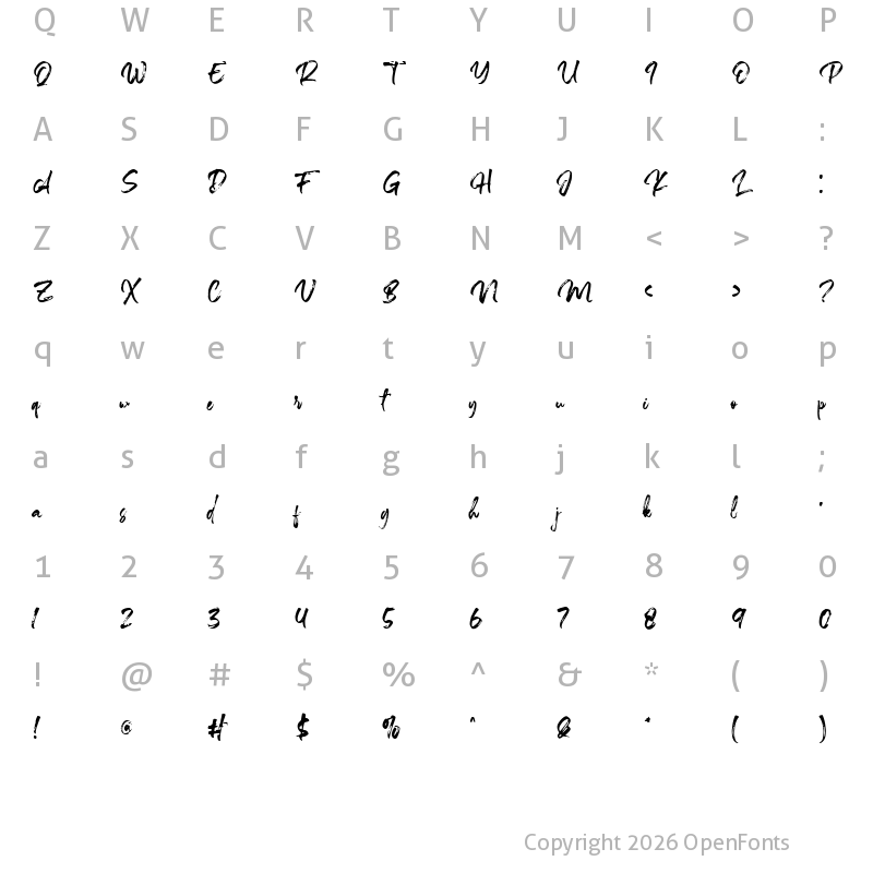 Character Map of Percanthen Regular