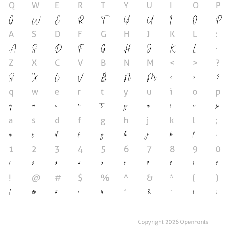 Character Map of Perfect Ausmar Regular