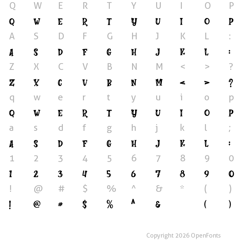 Character Map of Perfect Love Carved