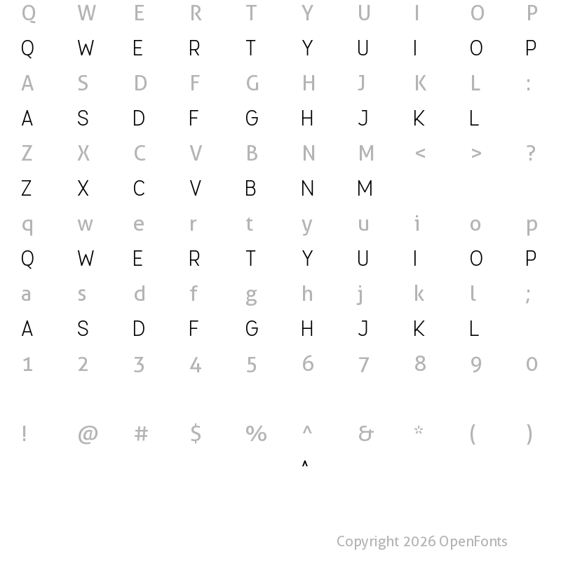 Character Map of Persephone Light
