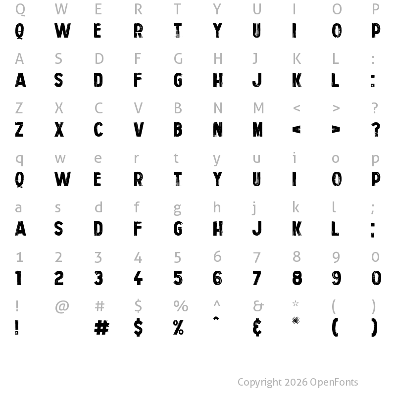 Character Map of Personal Services Regular