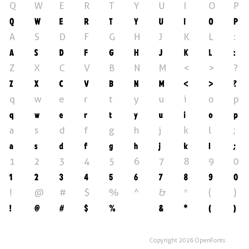 Character Map of PestoFresco Regular