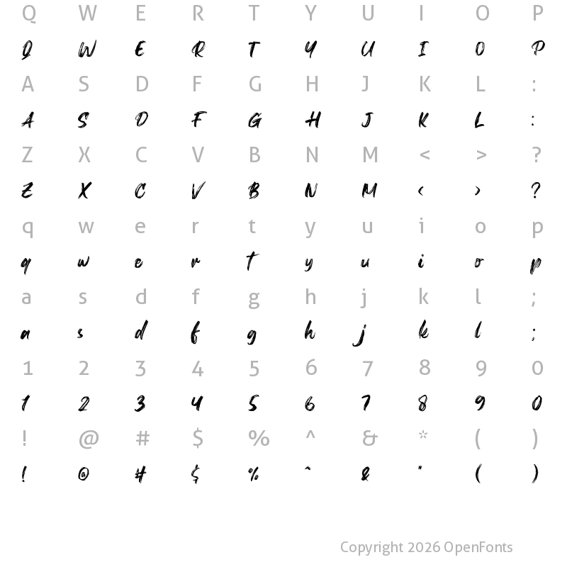 Character Map of Peteroy Regular