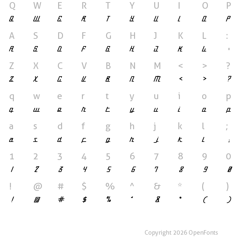 Character Map of PETROLINE Regular