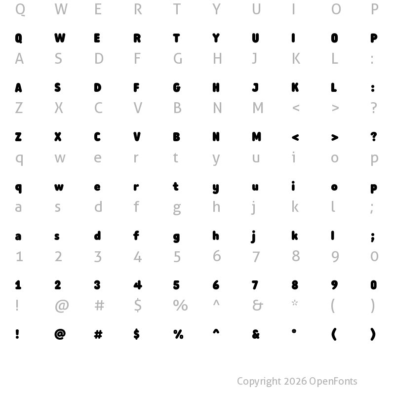 Character Map of PF Aljamal ExtraBold