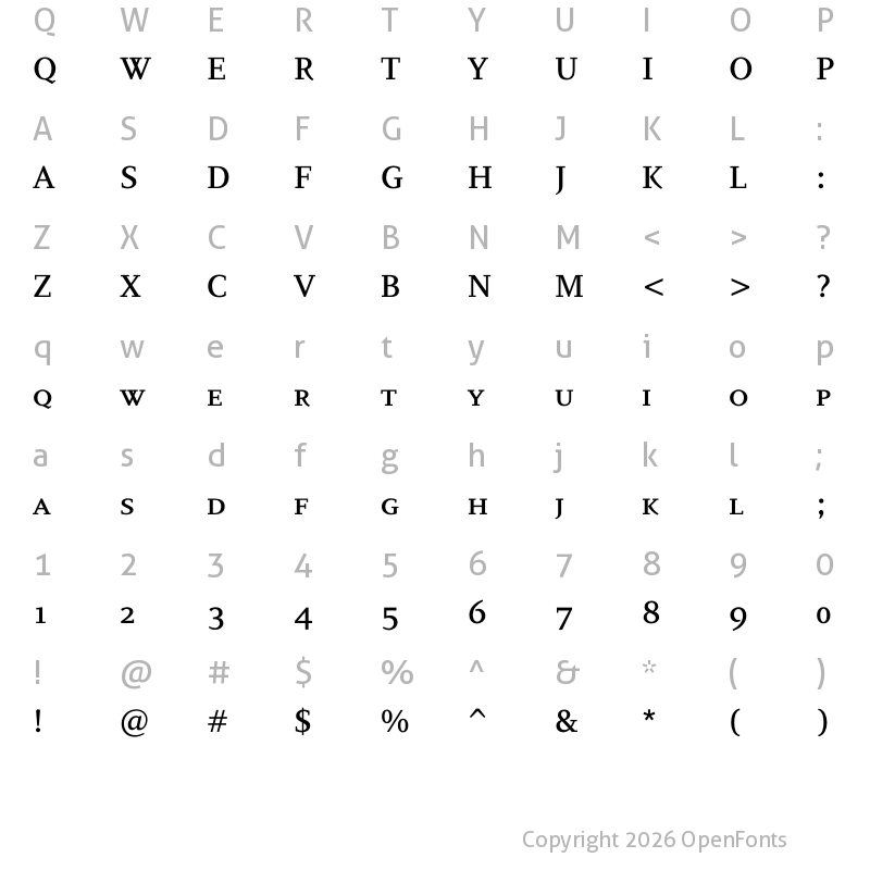 Character Map of PF Diplomat SCapsOsF Med
