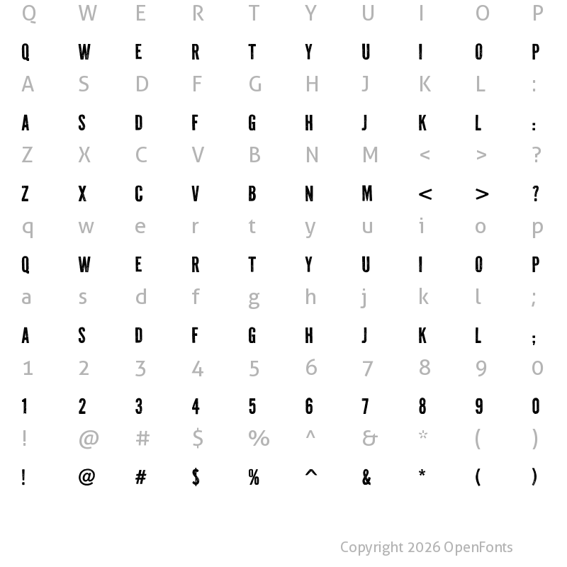 Character Map of PF Fuel Grime