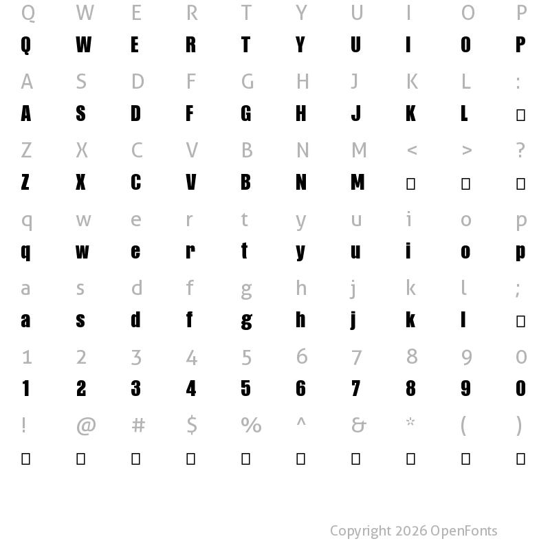 Character Map of PF Fusion Sans Pro Black