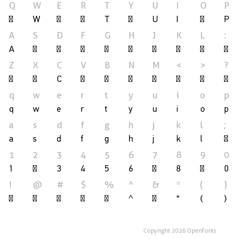 Character Map of PFDINTextPro-Regular ?
