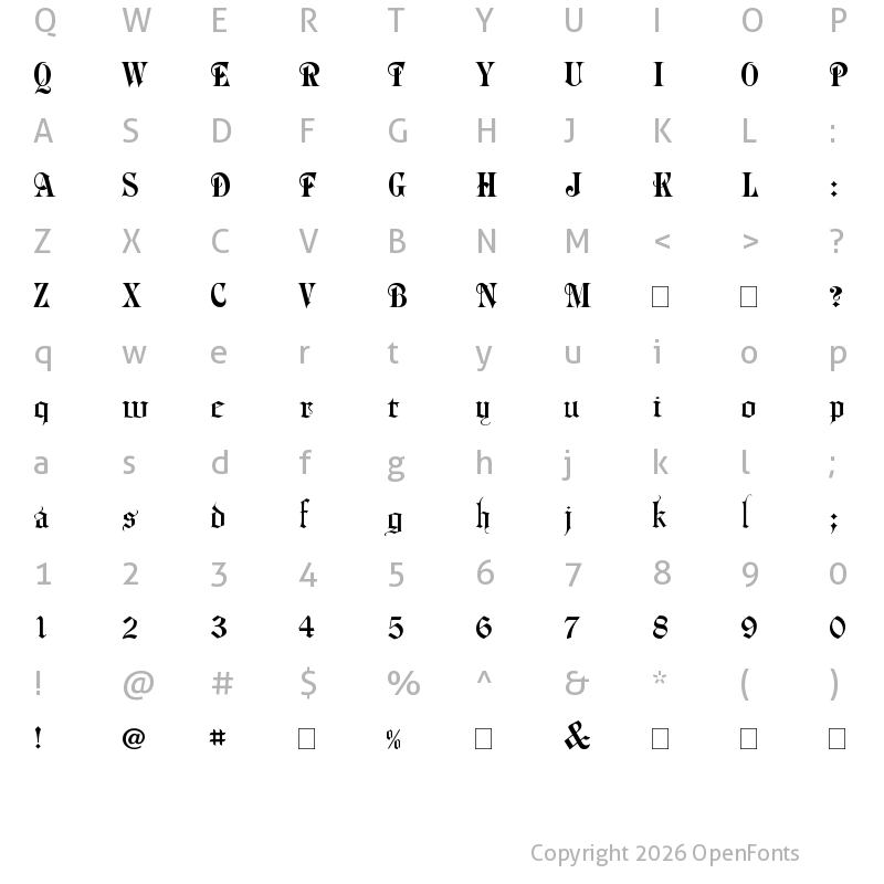 Character Map of Phalyn Regular