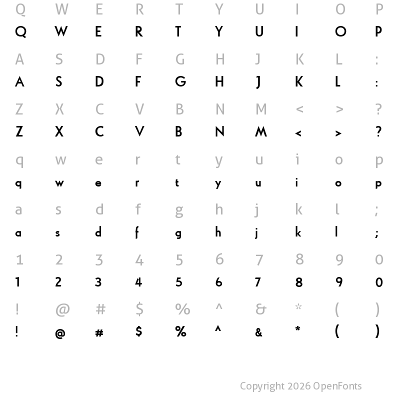Character Map of PhantaDu Regular