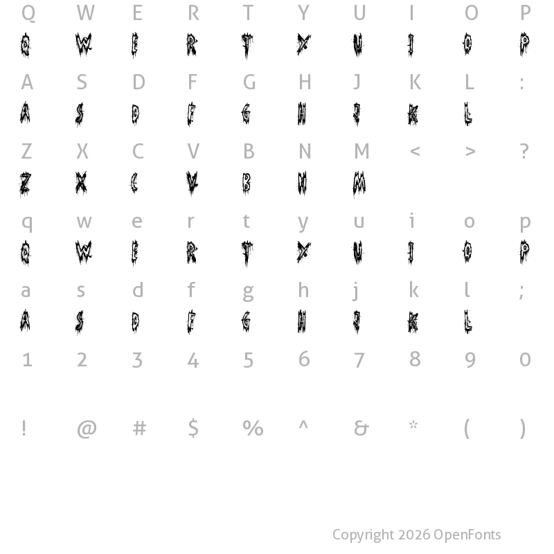 Character Map of Phantom Ghost Regular