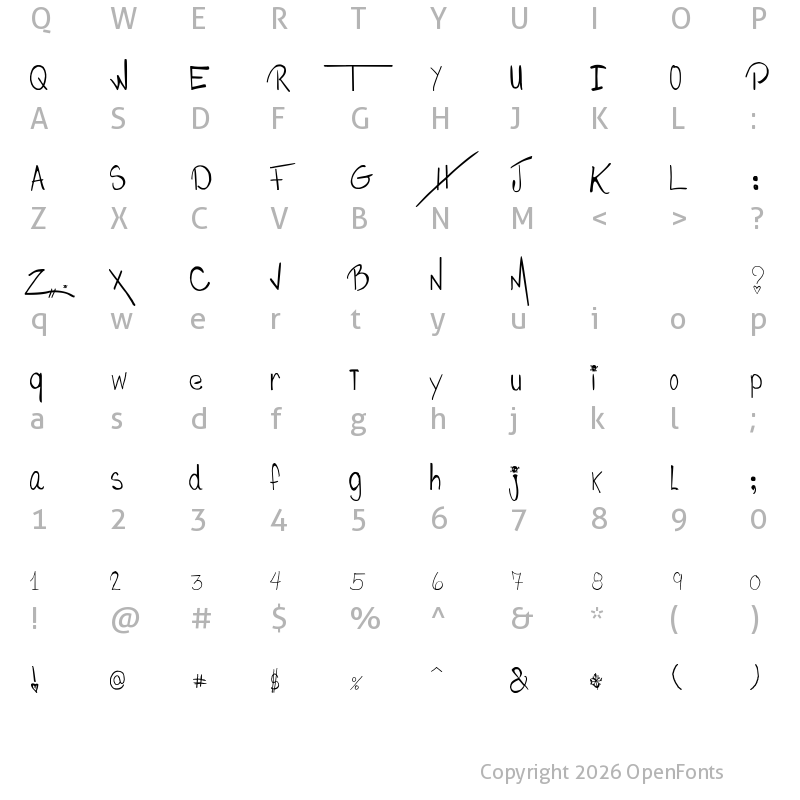 Character Map of Philom?ne & Ephrem Regular