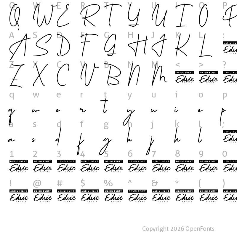 Character Map of Philosophe S Demo Regular