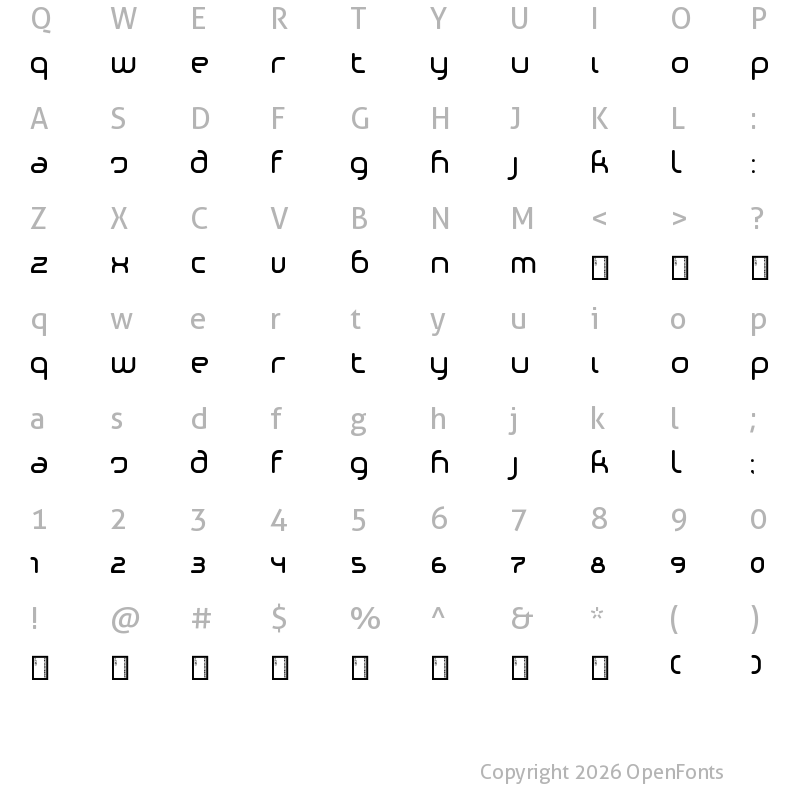 Character Map of Phino Regular