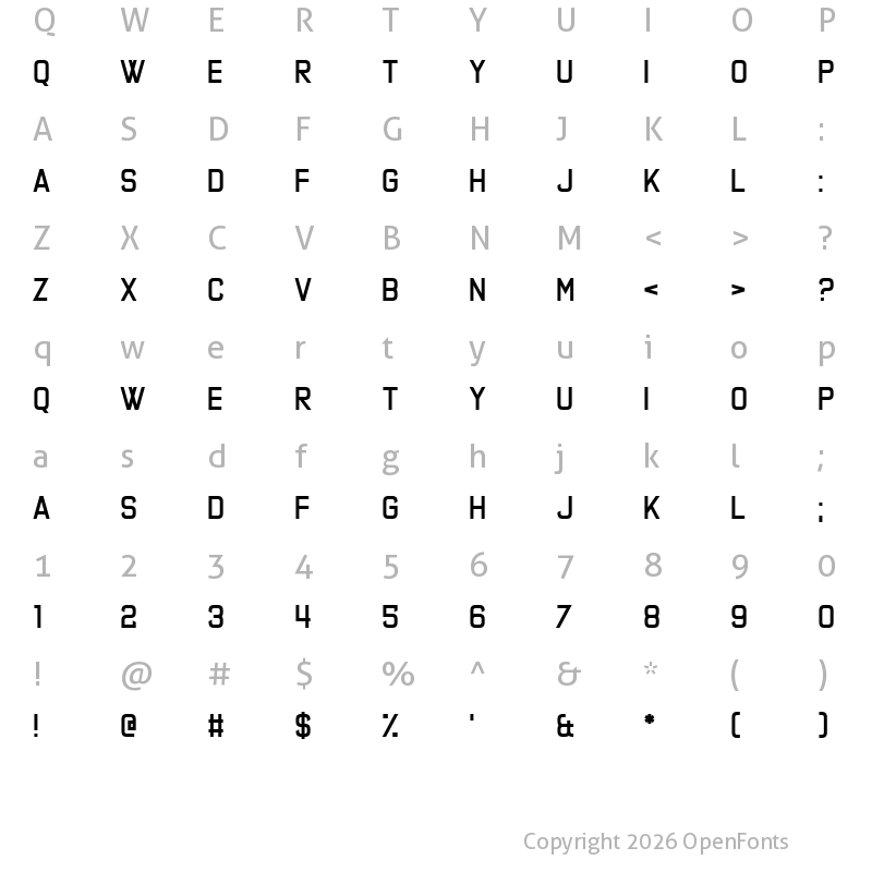 Character Map of Phonograph Regular