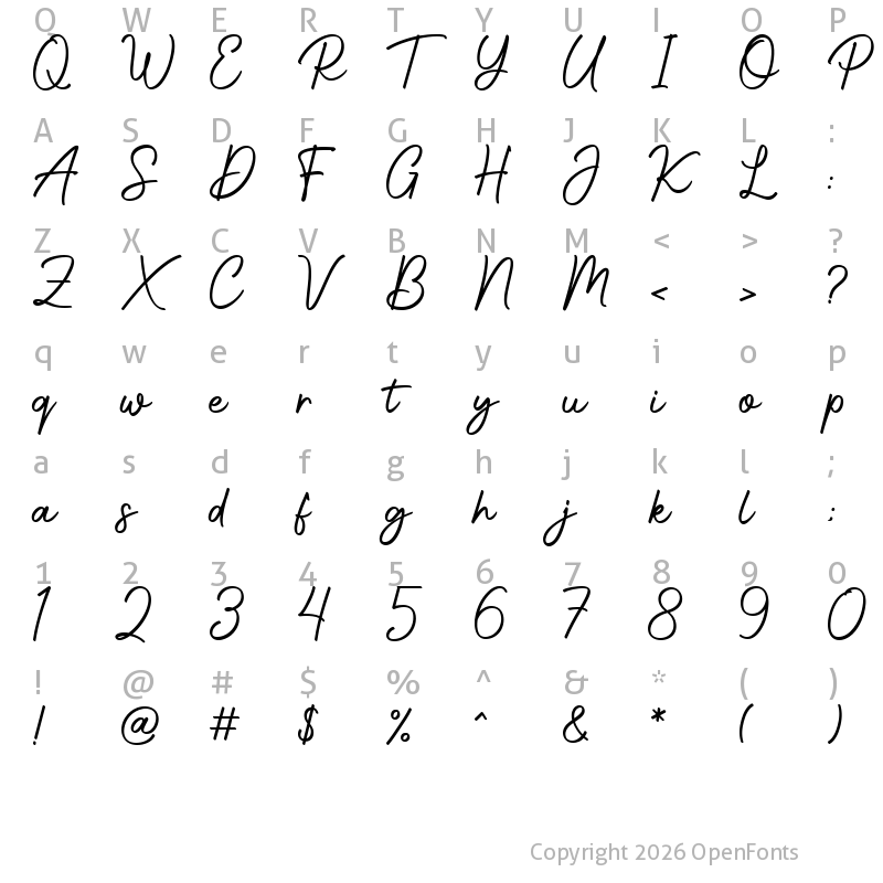 Character Map of Photoshoot Regular