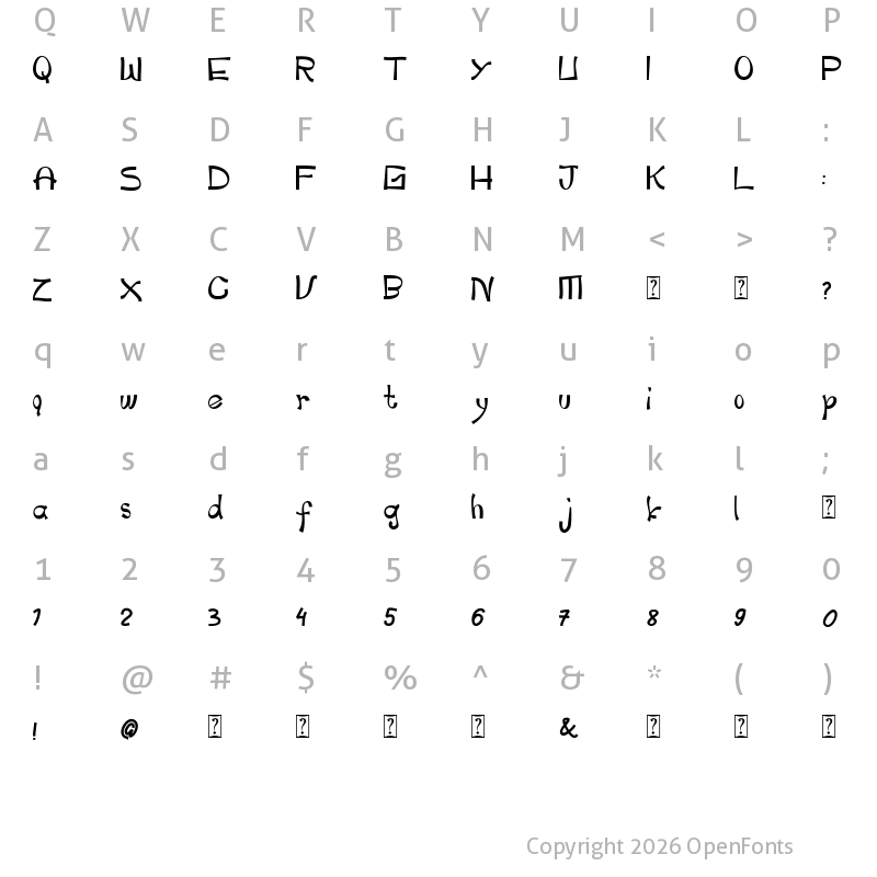 Character Map of Pianika Regular