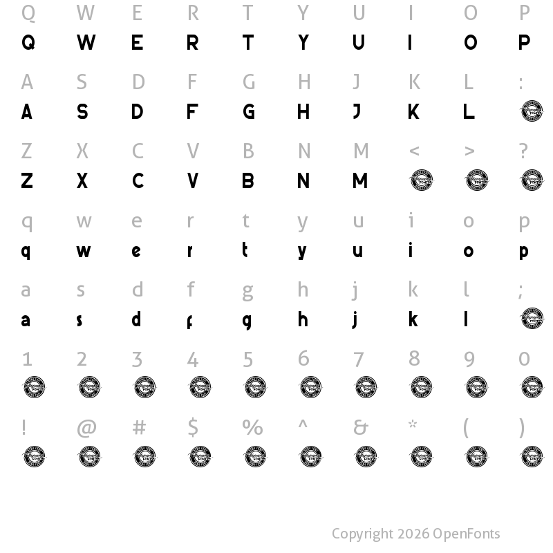 Character Map of PictorialStyleDemo Crammed