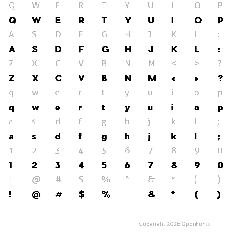 Character Map of Pier Sans Black