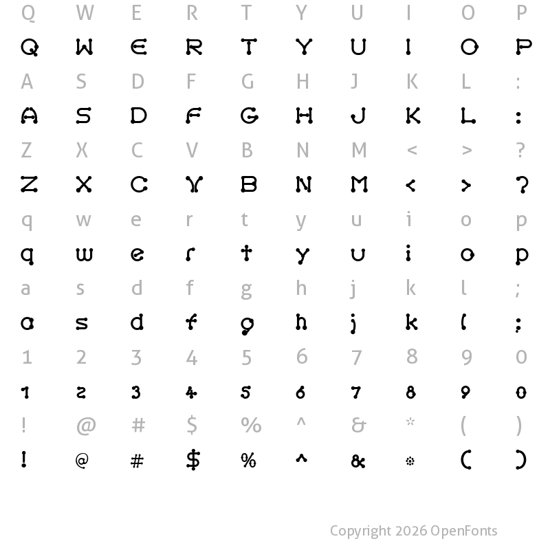 Character Map of pierced black