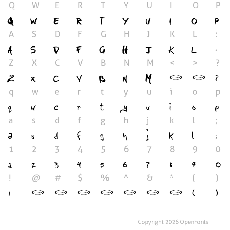 Character Map of Pigae Regular