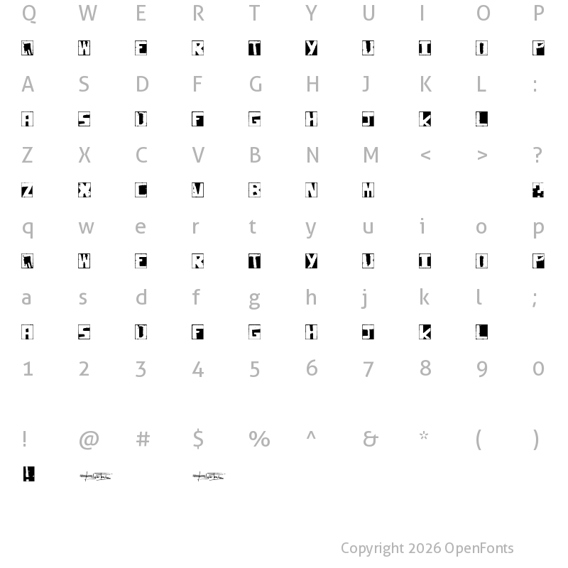 Character Map of pimper Regular