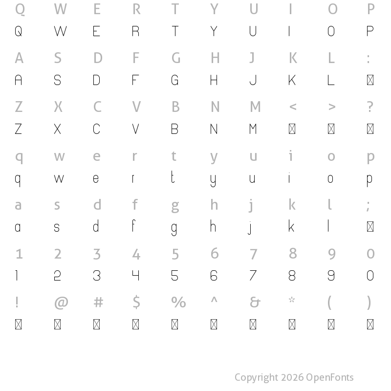 Character Map of Pinchik Regular