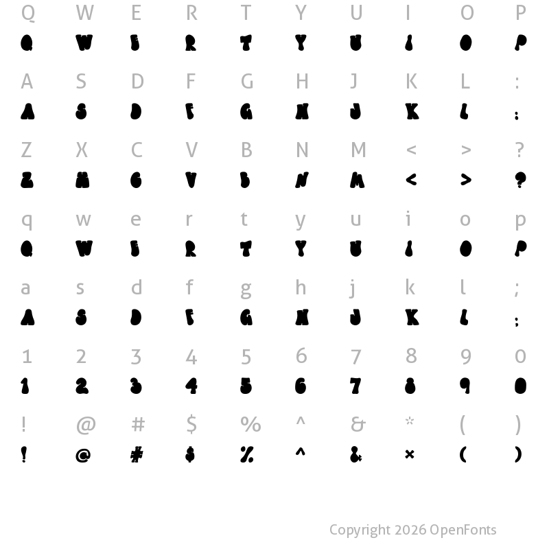 Character Map of Pine Regular