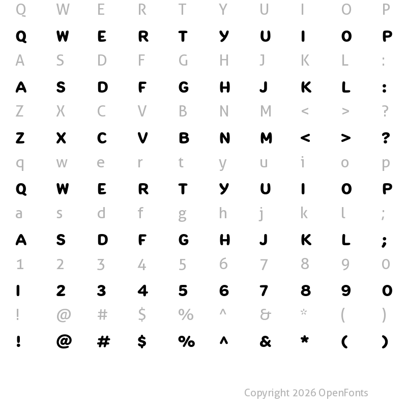 Character Map of Pinecone MVB Regular