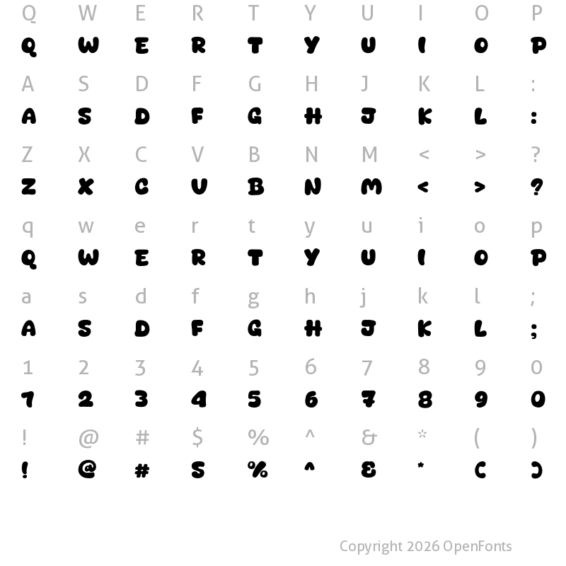 Character Map of Pingsan Regular