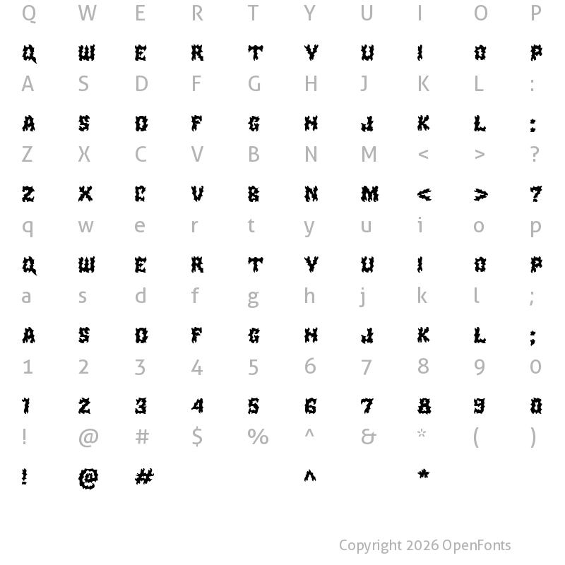 Character Map of Pink Punk Regular