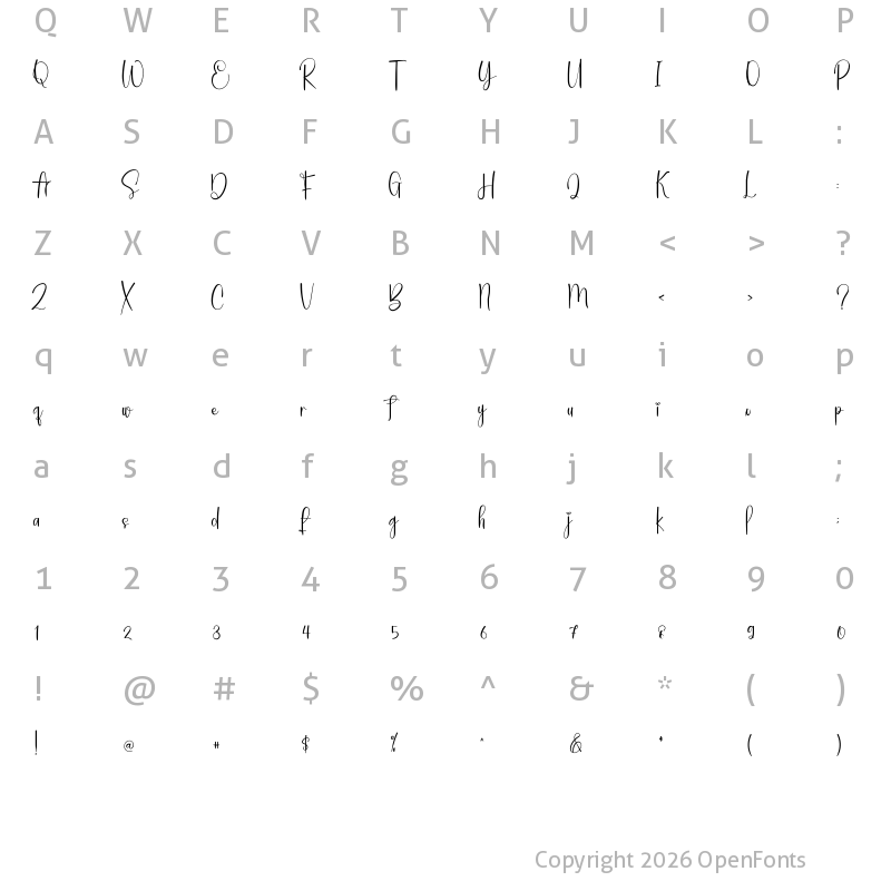 Character Map of Pinky Caramel Regular