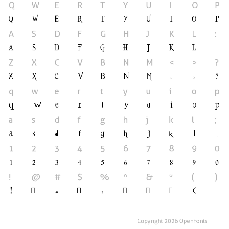 Character Map of PIPU Regular