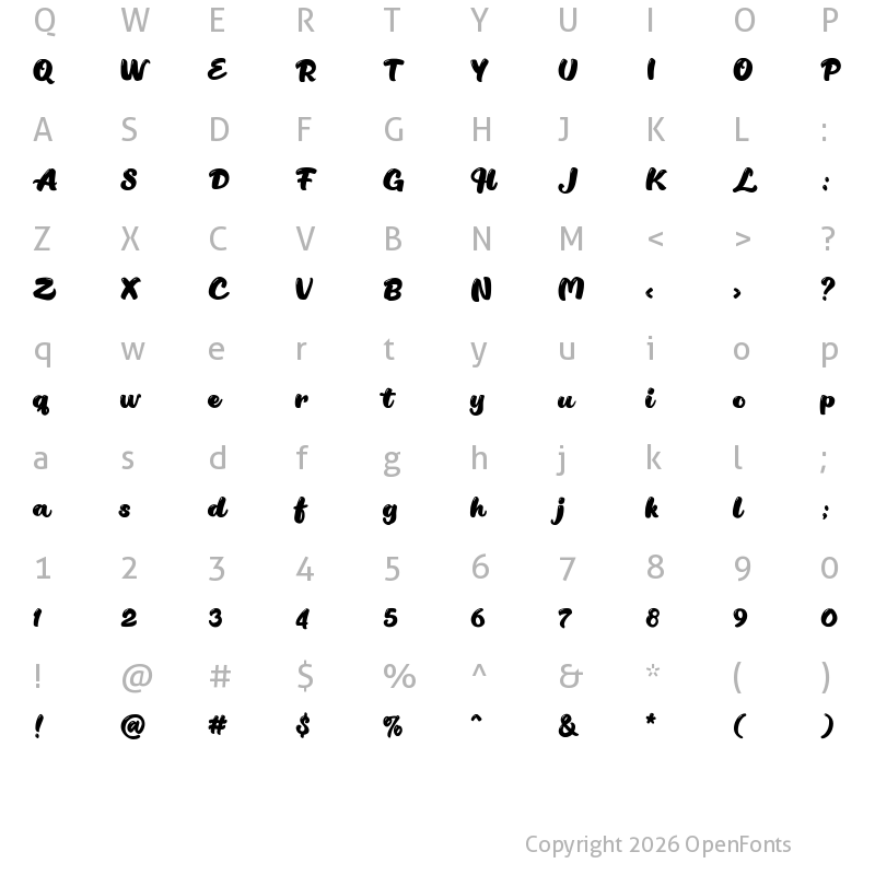 Character Map of Pirate of the Seaside Bubbles Regular