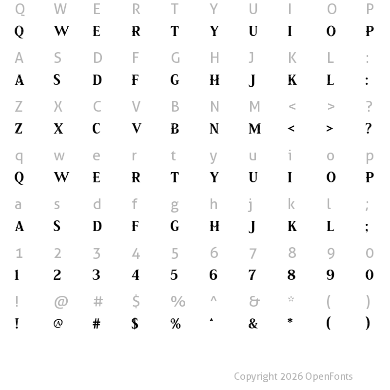 Character Map of PIRATE SCROLL Regular