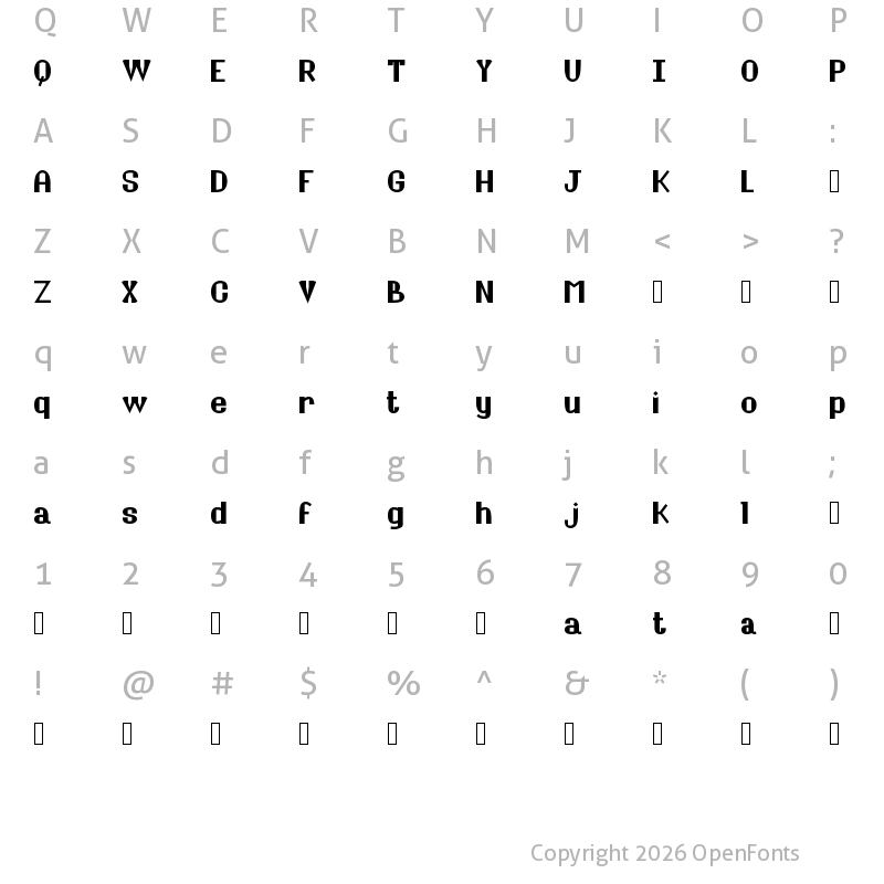 Character Map of Pirouette Cacahuete Regular
