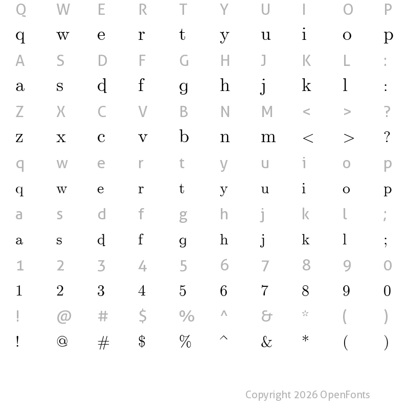 Character Map of Pitmanita Medium