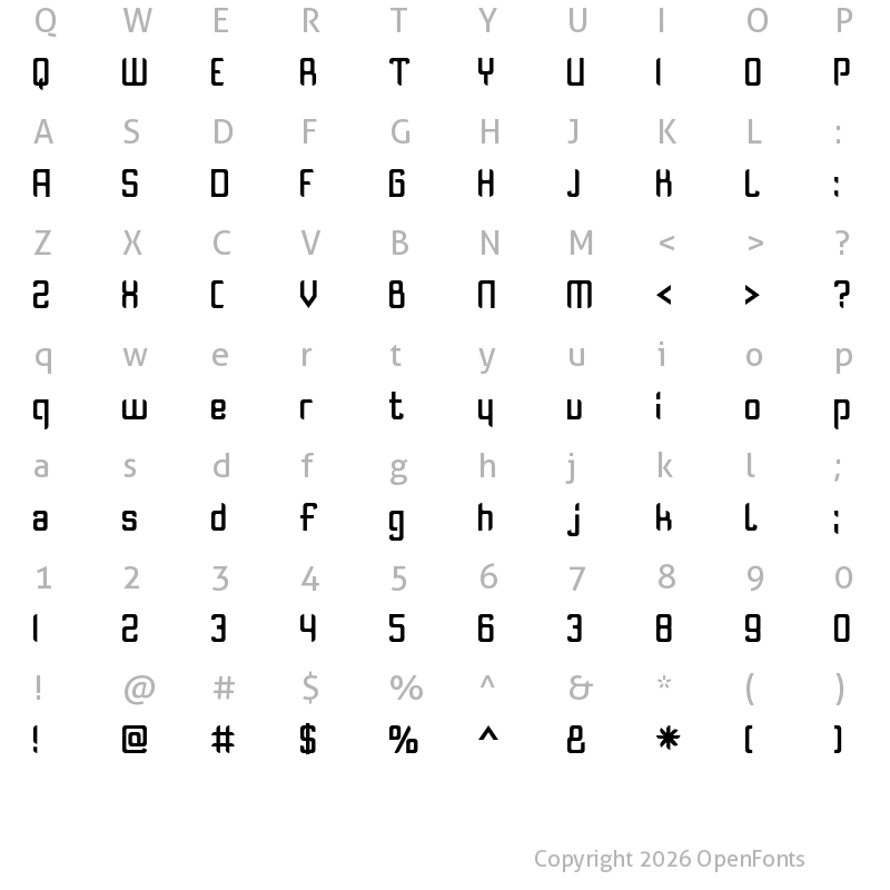 Character Map of PIXfine7px Regular