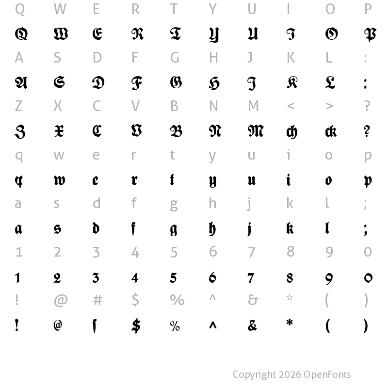 Character Map of Plakat-Fraktur Black