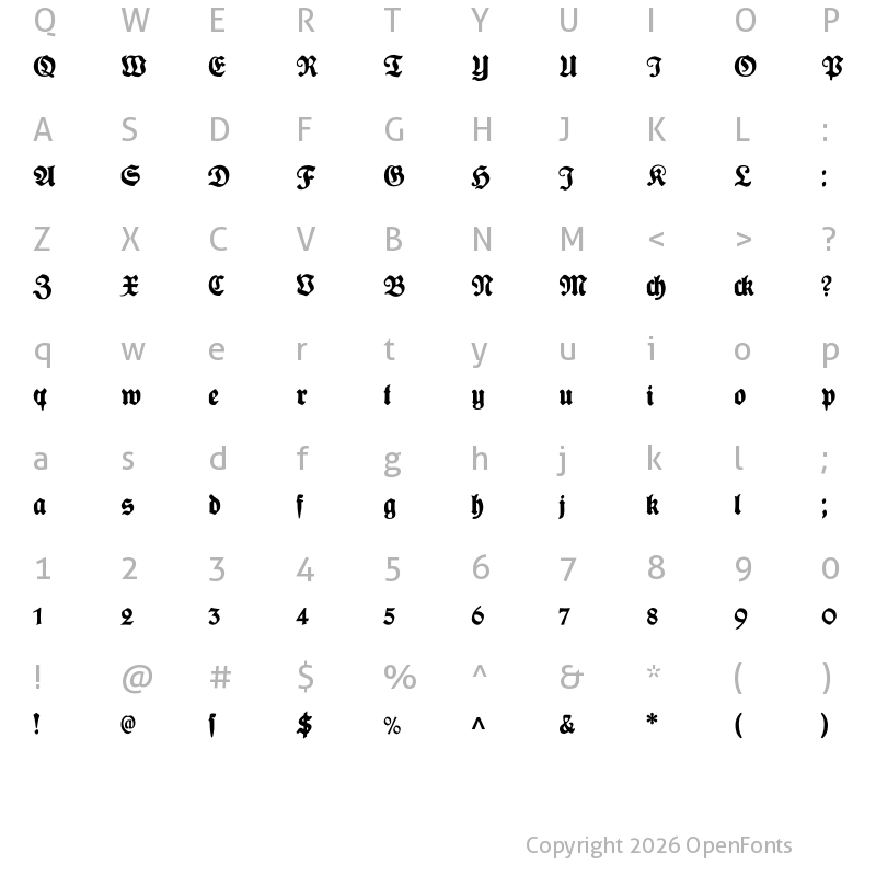 Character Map of PlakatFraktur Heavy
