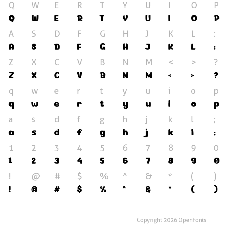 Character Map of Planet-Joy Regular