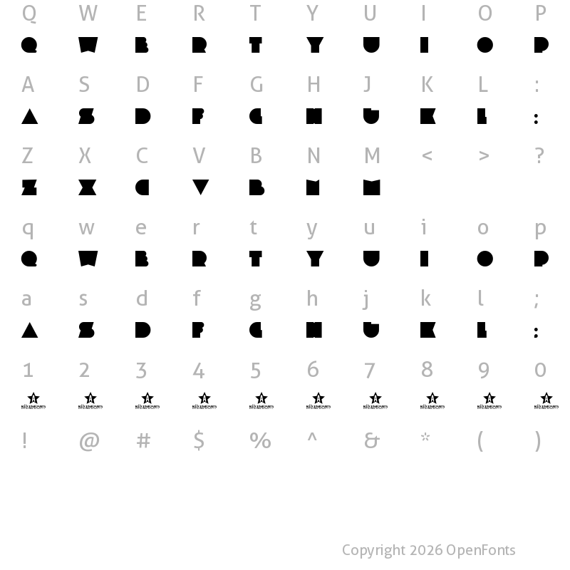 Character Map of PLASTIC PILL Regular