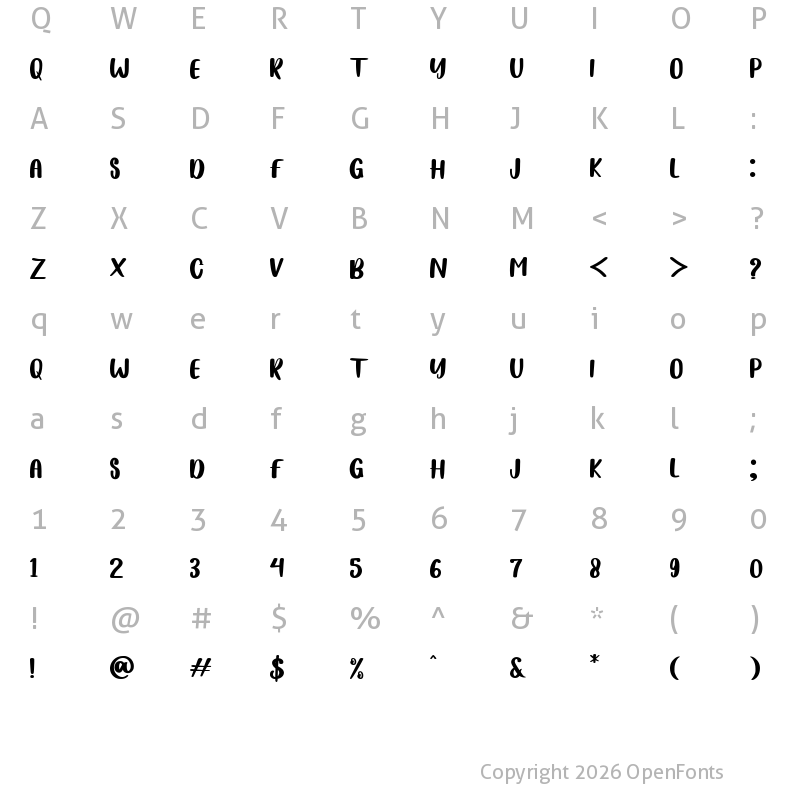 Character Map of PLAY FLOLALIA Regular