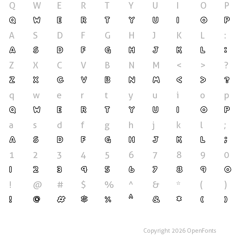 Character Map of Play time Regular