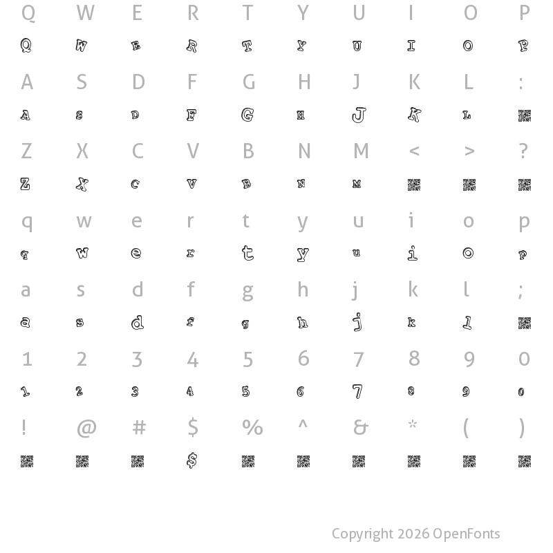 Character Map of PlayAlong Regular