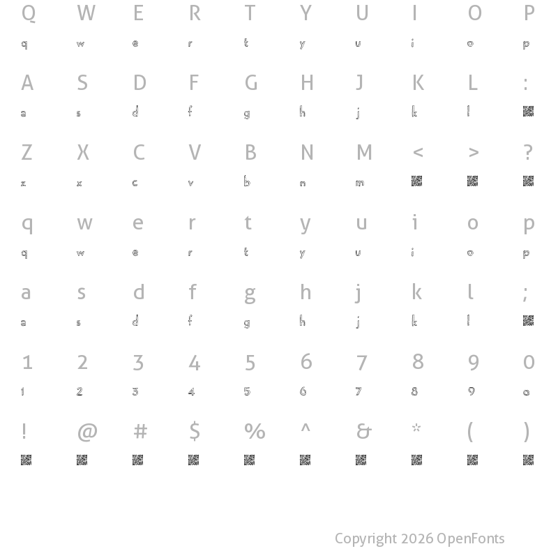 Character Map of Playgrounds Regular