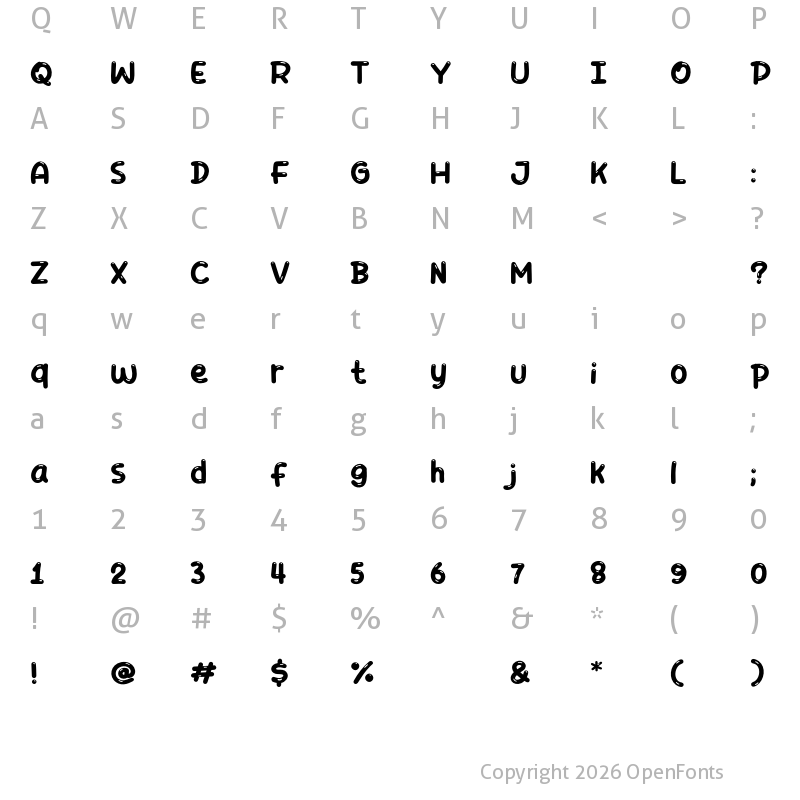 Character Map of Playkiddo Regular